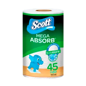 Papel Toallin Scott Mega Absorb 45 Hojas 1 Rollo